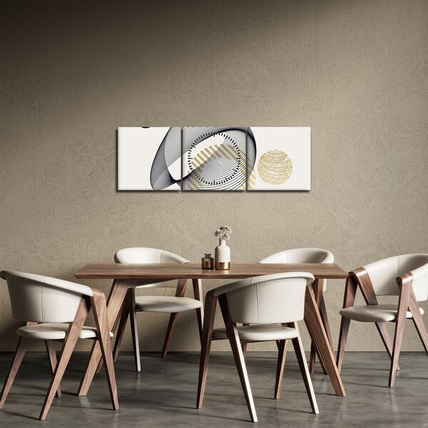 Tablou - Forme geometrice N⁰3 (cu ceas) (90x30 cm)