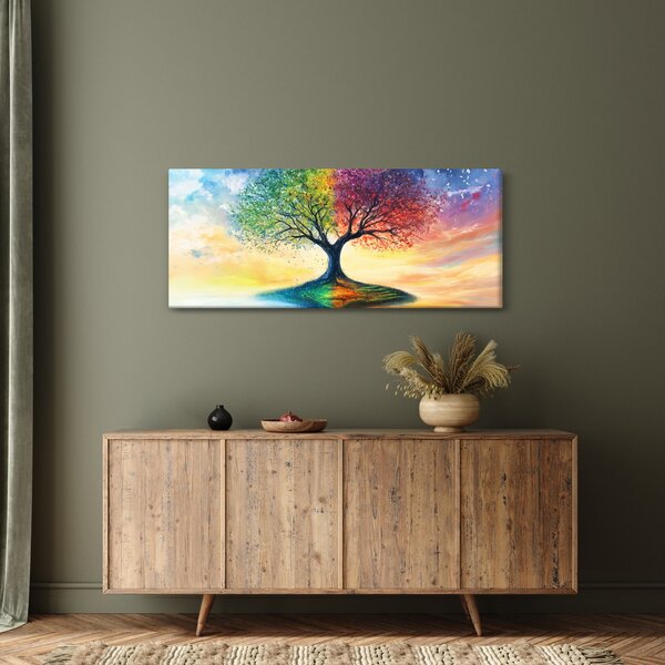 Tablou – Arbore pictat al anotimpurilor (120x50 cm)