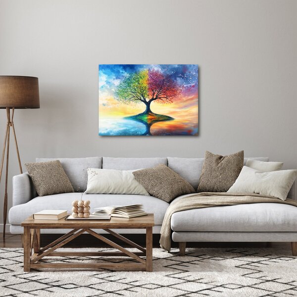 Tablou – Arbore pictat al anotimpurilor (70x50 cm)