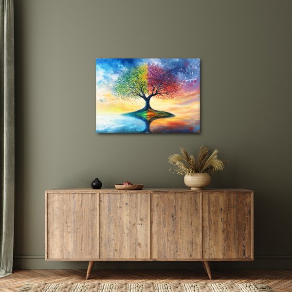 Tablou – Arbore pictat al anotimpurilor (70x50 cm)