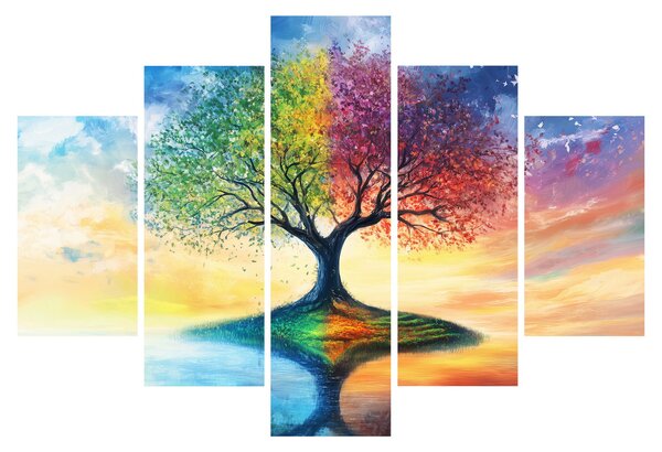 Tablou – Arbore pictat al anotimpurilor (150x105 cm)