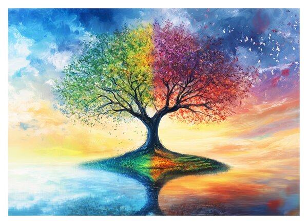 Tablou – Arbore pictat al anotimpurilor (70x50 cm)