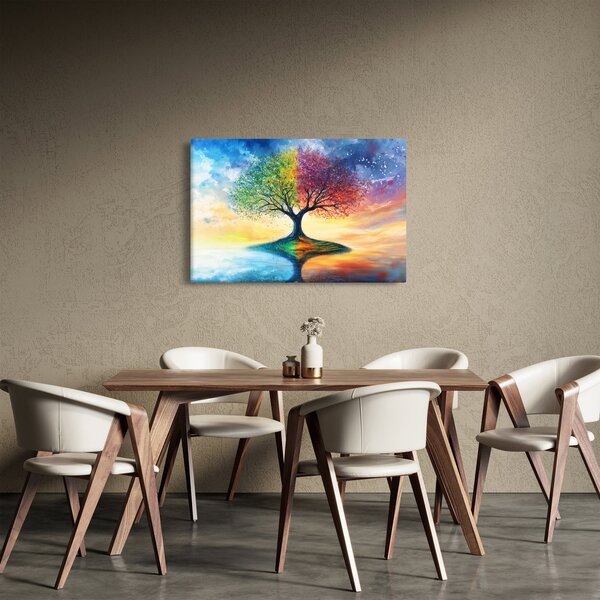 Tablou – Arbore pictat al anotimpurilor (90x60 cm)