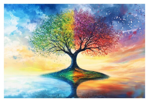 Tablou – Arbore pictat al anotimpurilor (90x60 cm)