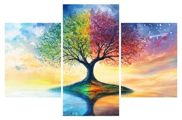 Tablou – Arbore pictat al anotimpurilor (90x60 cm)