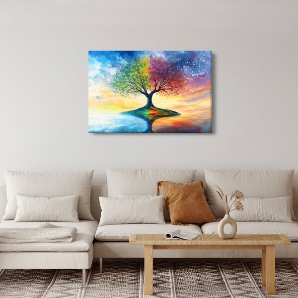 Tablou – Arbore pictat al anotimpurilor (90x60 cm)