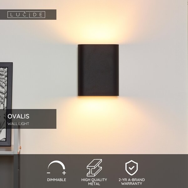 Aplică OVALIS 2xE14/9W/230V Lucide 12222/02/30