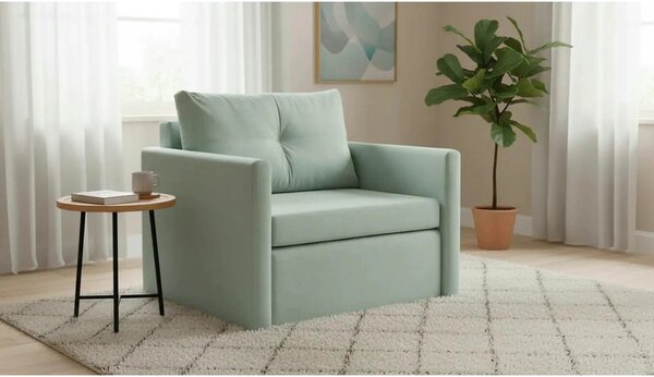 Fotoliu extensibil BUNIO, stofa catifelata verde menta - Modoo 2313, 9
