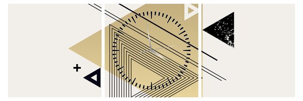 Tablou - Forme geometrice N⁰4 (cu ceas) (90x30 cm)