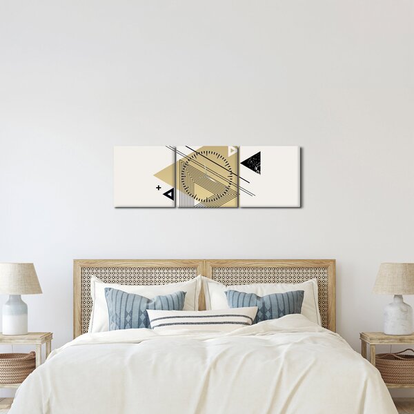 Tablou - Forme geometrice N⁰4 (cu ceas) (90x30 cm)