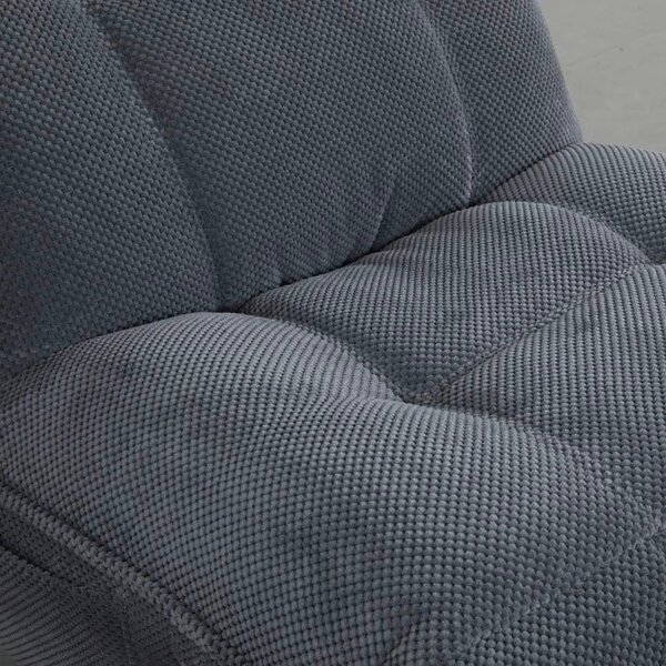 Fotoliu recliner MARCUS, gri/negru, stofa clasica/metal, 84x104x94 cm