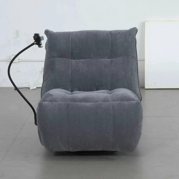 Fotoliu recliner MARCUS, gri/negru, stofa clasica/metal, 84x104x94 cm