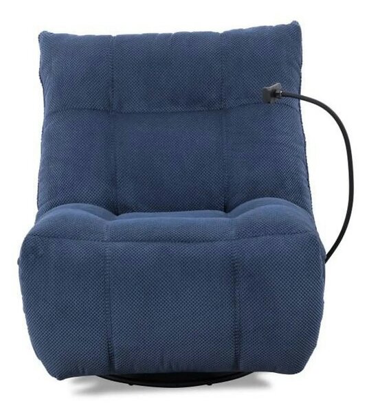 Fotoliu recliner MARCUS, albastru/negru, stofa clasica/metal, 84x104x9