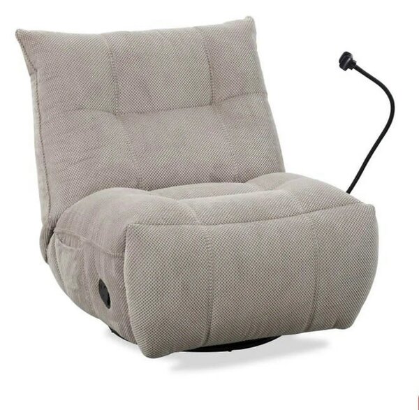 Fotoliu recliner MARCUS, maro deschis/negru, stofa clasica/metal, 84x1