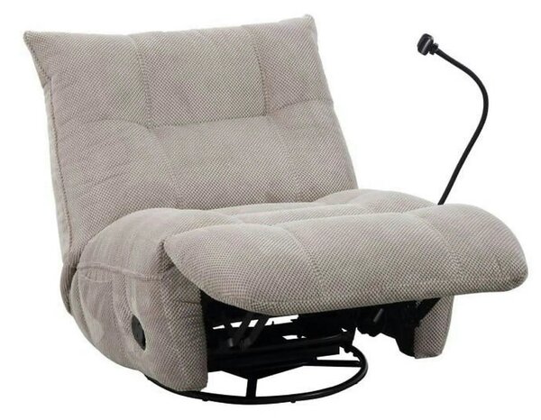 Fotoliu recliner MARCUS, maro deschis/negru, stofa clasica/metal, 84x1
