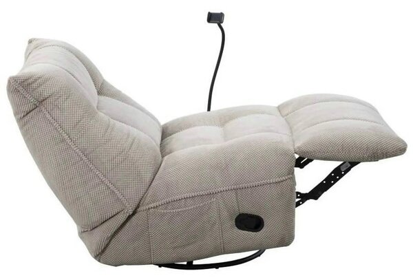 Fotoliu recliner MARCUS, maro deschis/negru, stofa clasica/metal, 84x1