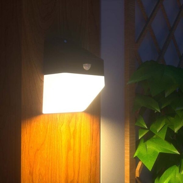 LED lampă solară de perete cu senzor, 2W, 3,7V, 4000K, IP65, 1200 mAh