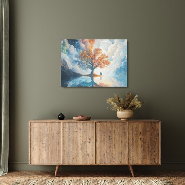 Tablou pe sticlă – Arborele vieții și al iubirii (70x50 cm)