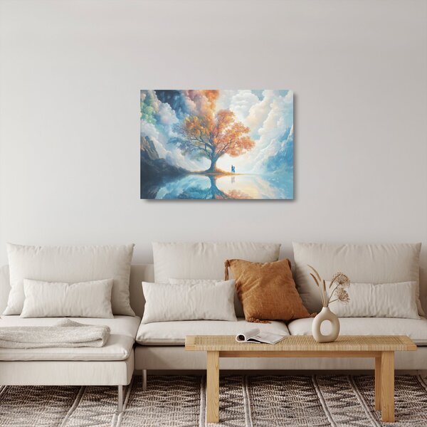 Tablou pe sticlă – Arborele vieții și al iubirii (70x50 cm)