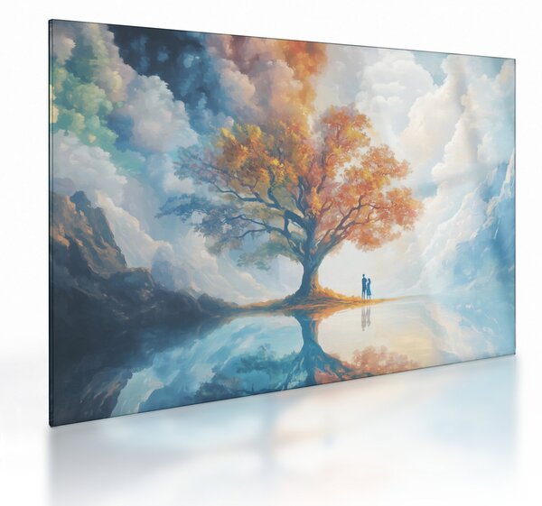 Tablou pe sticlă – Arborele vieții și al iubirii (70x50 cm)