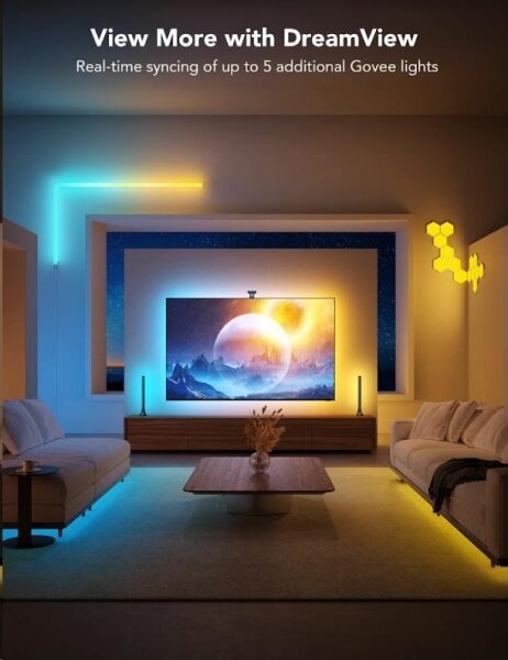 Govee DreamView T2 DUAL TV 55-65" SMART LED retroiluminare RGBIC Wi-Fi + telecomandă