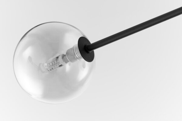 Lustră pe tijă Jupiter 1996 MOKA 4xGU10/10W/230V + 4xG9/10W/230V negru/transparent