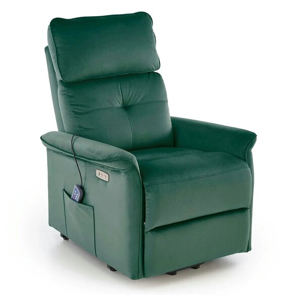 Fotoliu rabatabil SEMIR 2, stofa catifelata verde inchis - Bluvel 78