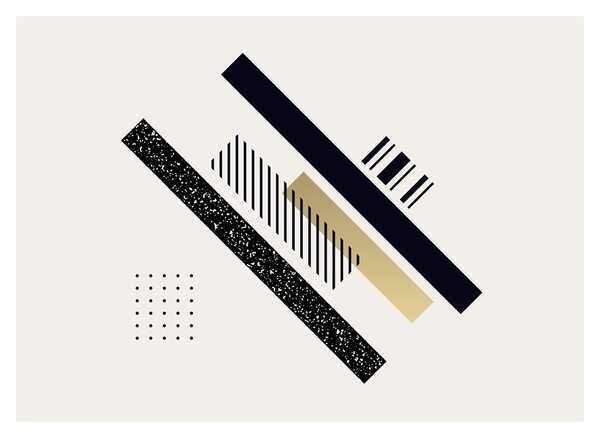 Tablou pe sticlă - Forme geometrice N⁰5 (70x50 cm)