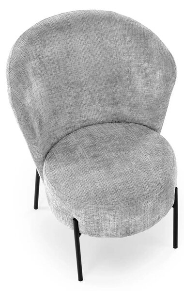 Fotoliu CEZAR, gri/negru, stofa catifelata/otel, 70x79x85 cm