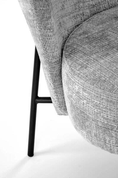 Fotoliu CEZAR, gri/negru, stofa catifelata/otel, 70x79x85 cm