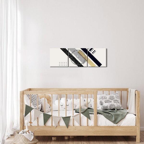 Tablou - Forme geometrice N⁰5 (cu ceas) (90x30 cm)