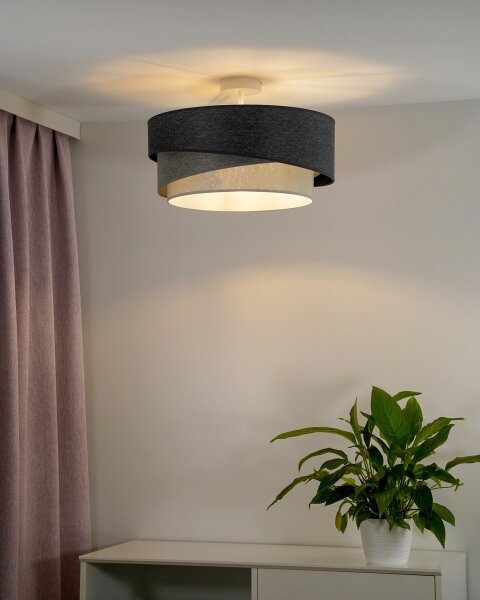 Lustră aplicată Duolla KOBO 1xE27/15W/230V d. 45 cm gri/alb
