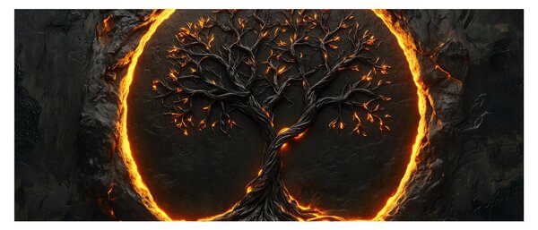 Tablou – Arborele vieții în lavă II. (120x50 cm)