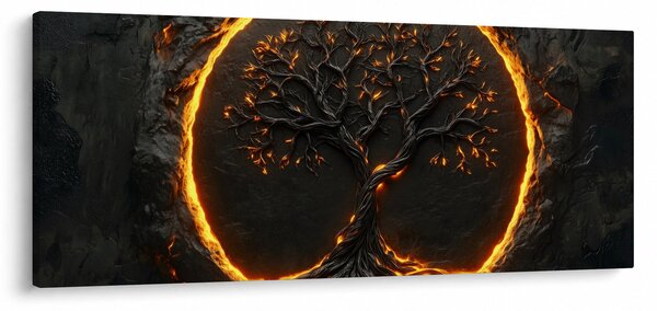 Tablou – Arborele vieții în lavă II. (120x50 cm)
