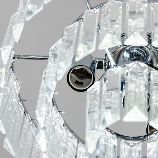 Lustră de cristal pe lanț Brilagi MOZART 4xE14/40W/230V crom lucios