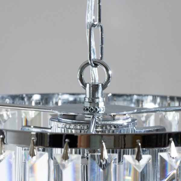 Lustră de cristal pe lanț Brilagi MOZART 4xE14/40W/230V crom lucios