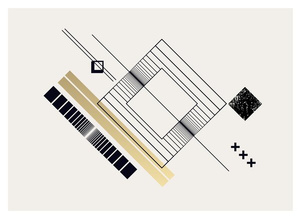 Tablou pe sticlă - Forme geometrice N⁰6 (70x50 cm)