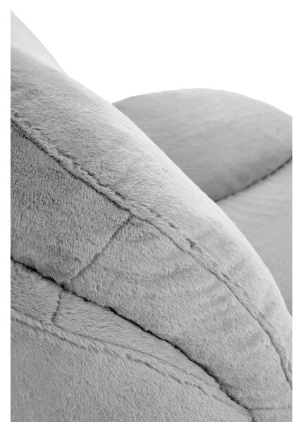 Fotoliu SHELL, blana artificiala gri - Lapit 06, 80x87x86 cm