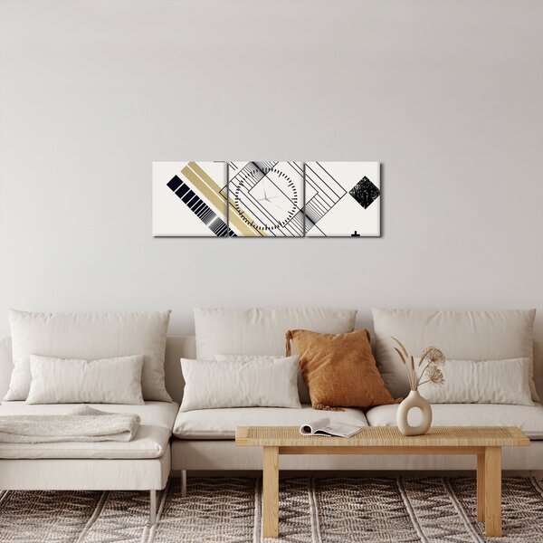 Tablou - Forme geometrice N⁰6 (cu ceas) (90x30 cm)