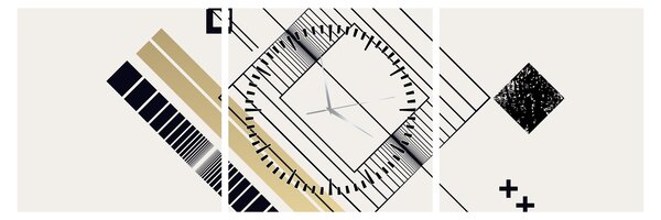 Tablou - Forme geometrice N⁰6 (cu ceas) (90x30 cm)