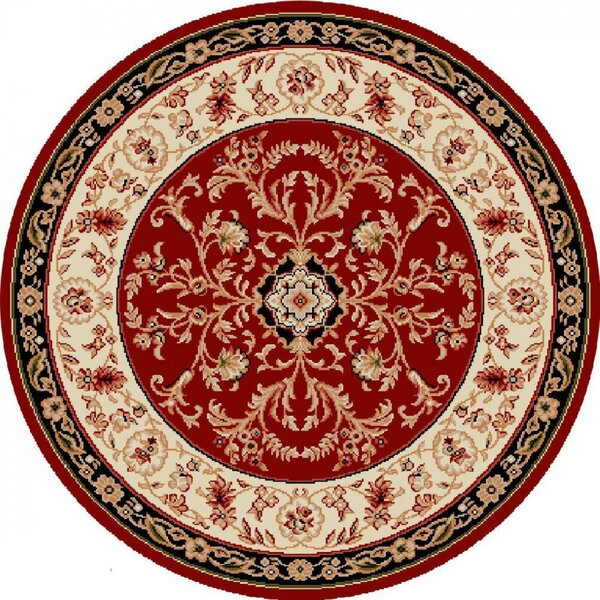 Covor Rotund Clasic, Model Lotos 523 210, Rosu Rotund, 100x100