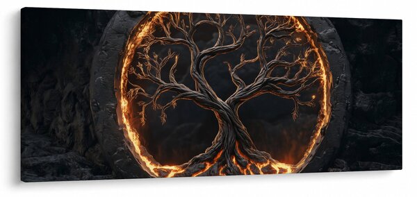 Tablou – Arborele vieții în lavă I. (120x50 cm)