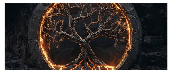 Tablou – Arborele vieții în lavă I. (120x50 cm)