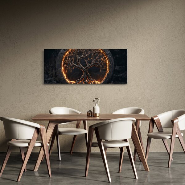 Tablou – Arborele vieții în lavă I. (120x50 cm)