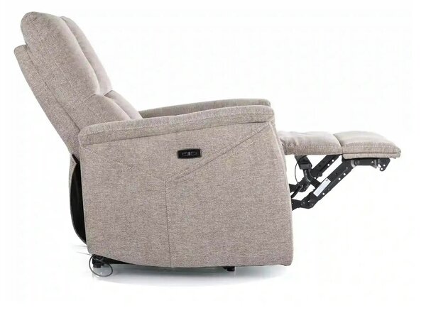 Fotoliu recliner NEPTUN M, bej, stofa clasica/metal, functie de masaj