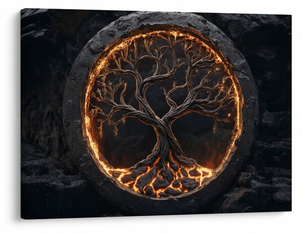 Tablou – Arborele vieții în lavă I. (70x50 cm)