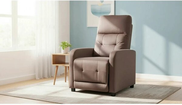 Fotoliu rabatabil OTUS, stofa catifelata cappuccino - Bluvel 38, 66x92
