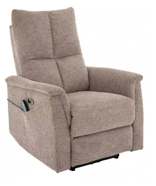 Fotoliu recliner NEPTUN M, bej, stofa clasica/metal, functie de masaj