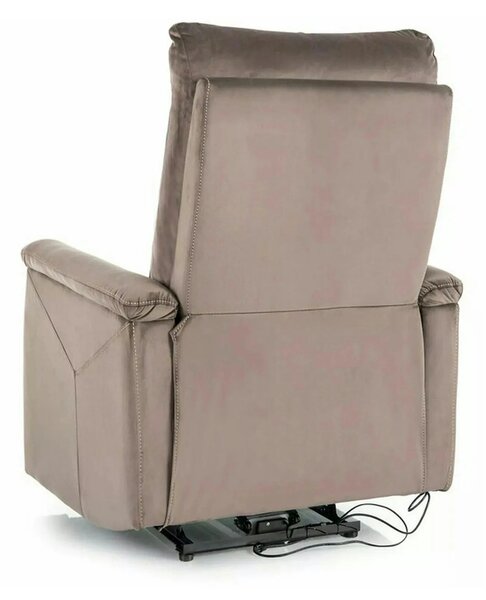 Fotoliu recliner NEPTUN, cappuccino, stofa catifelata/metal, 76x94/160