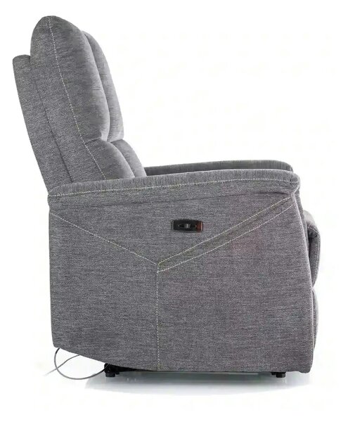 Fotoliu recliner NEPTUN M, gri inchis, stofa clasica/metal, functie de